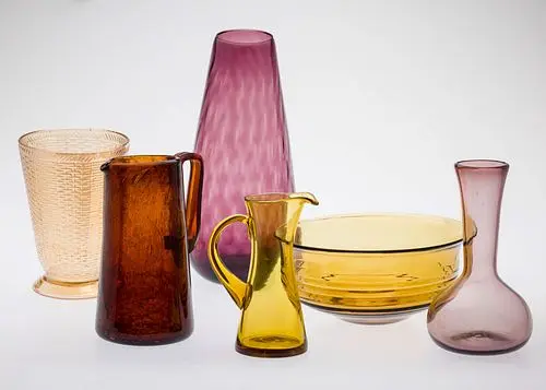 Group of Colored Glass Including Blenko, 6 pcs