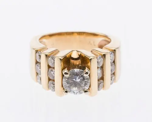 14K Gold and Diamond Engagement Ring, Size 4