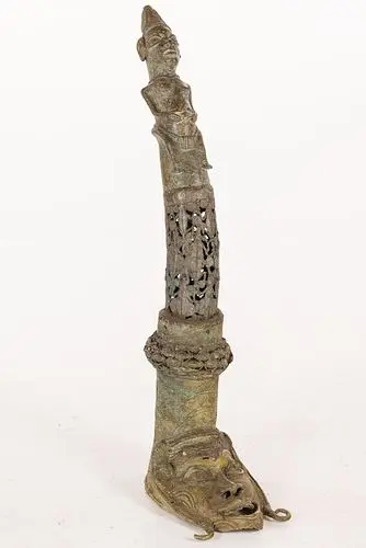 African Bronze Sculpture in the Form of a Tusk