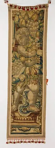 French Aubusson Tapestry Entre Fenetre Panel, 18th C