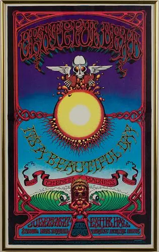 Grateful Dead 1968 Honolulu Concert Poster