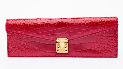 Lana Marks Red Alligator Clutch with Strap