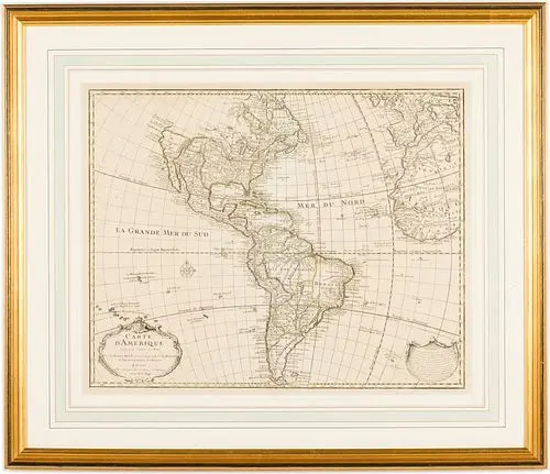 Guillaume De L'Isle, Map of the Americas, 1733