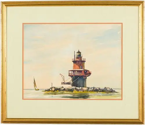 Unsigned, Lighthouse, Watercolor on Paper