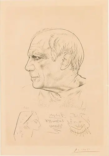 Picasso &Lemagny, Portrait de Picasso, Etching