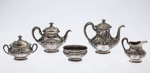 Gorham Sterling 5 Piece Sterling Tea & Coffee Set