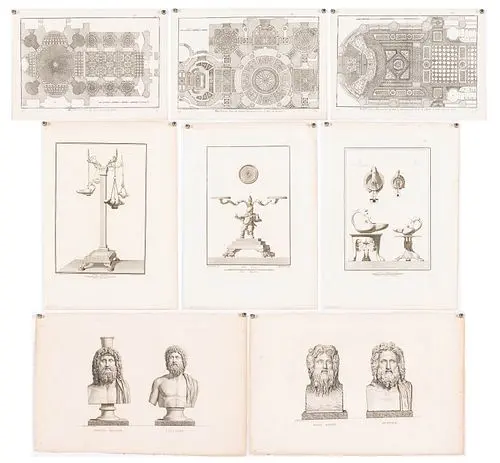 8 Unframed Engravings