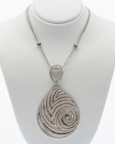 18K Gold and Diamond Spiral Pendant