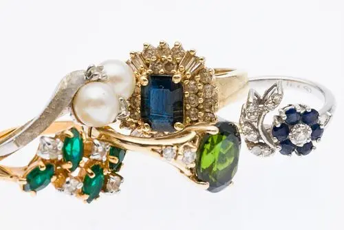 Group of 5 Gold and Gemstone Rings