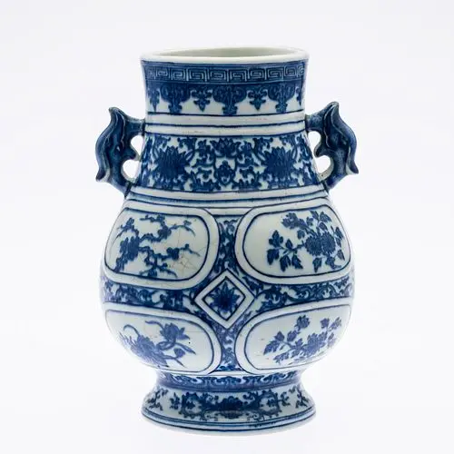 Chinese Blue and White Handled Vase