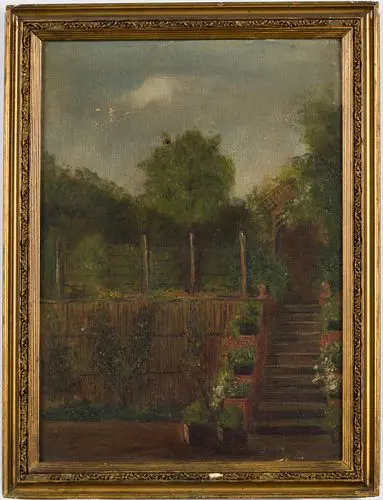 Probably Lucile D. Murphy, View of a Garden, Oil