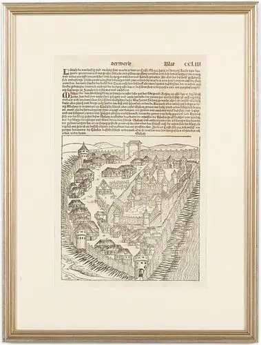 Schedel, View of Sabatz, Published 1493, Woodcut