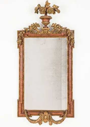George I Style Walnut and Giltwood Mirror, 19th C