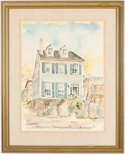 Leora Boyd (GA, 21th C), Savannah House, Watercolor