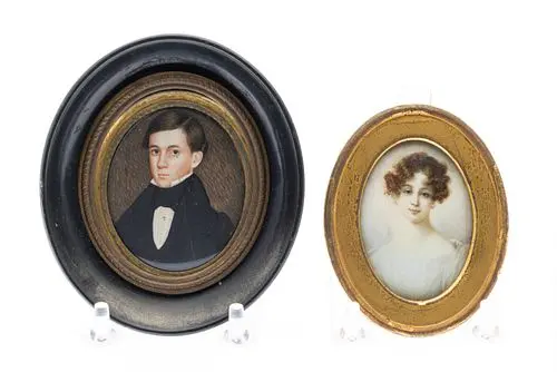 Two Portrait Miniatures, 19th Century