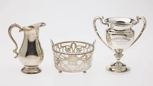 Sterling Parade Trophy, Ice Bucket and Pitcher