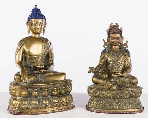 Southeast Asian Seated Buddha and Another Figure