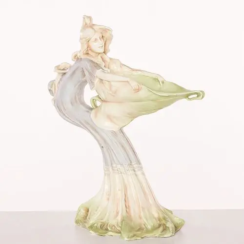 Art Nouveau Nymph Centerpiece, Probably Royal Dux