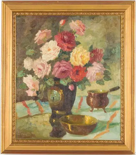 Edith Gert (Danish, 1906-1970) Still Life w Flowers