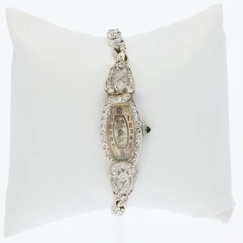 Vintage 14K Gold and Diamond Bulova Ladies Watch