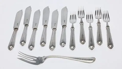 English Sterling Fish Forks & Knives & Gorham Fork