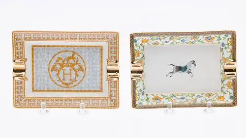 Two Hermes Porcelain Ashtrays