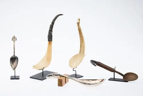 5 African and Norwest Pacific Ceremonial Spoons