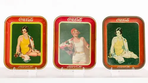 2 Coca-Cola Advertising Trays and Another