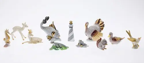 11 Herend Porcelain Figurines