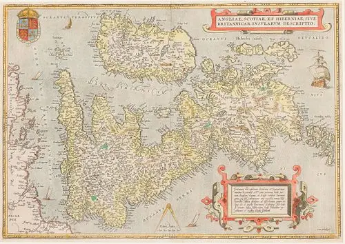 Abraham Ortelius, Map of the British Isles, C. 1571