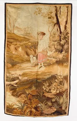 Aubusson Tapestry with Shepherdess 19th C