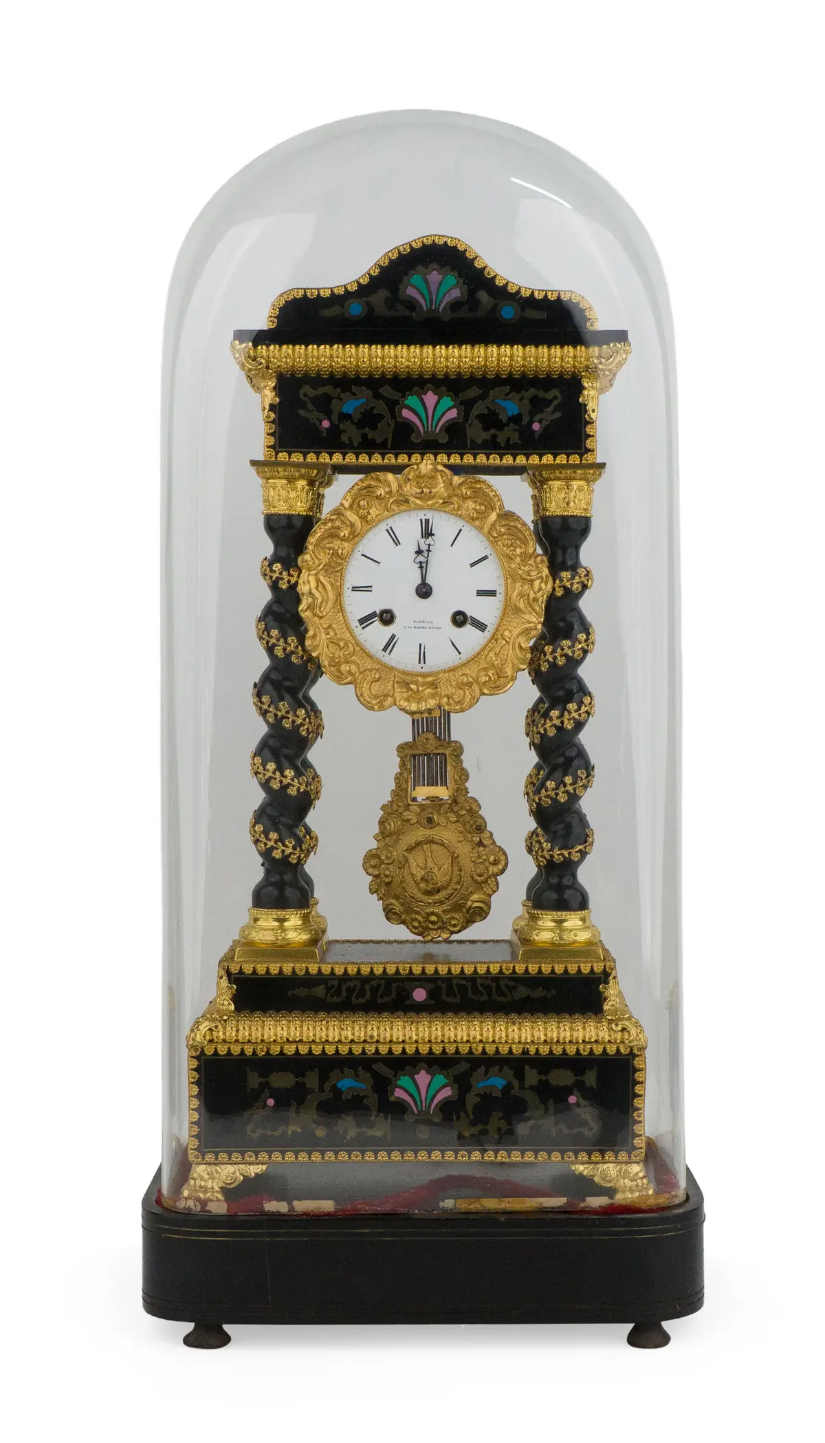 Napoleon III Ebonized and Gilt-Metal Mantel Clock