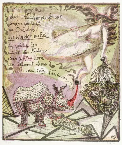 465 Peter Graf "Das Nashorn friert…". 1990.