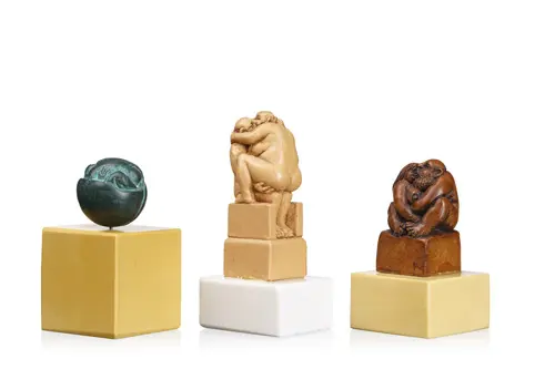 660 Horst Hille, Drei erotische Skulpturen und fünf weitere Kleinskulpturen.