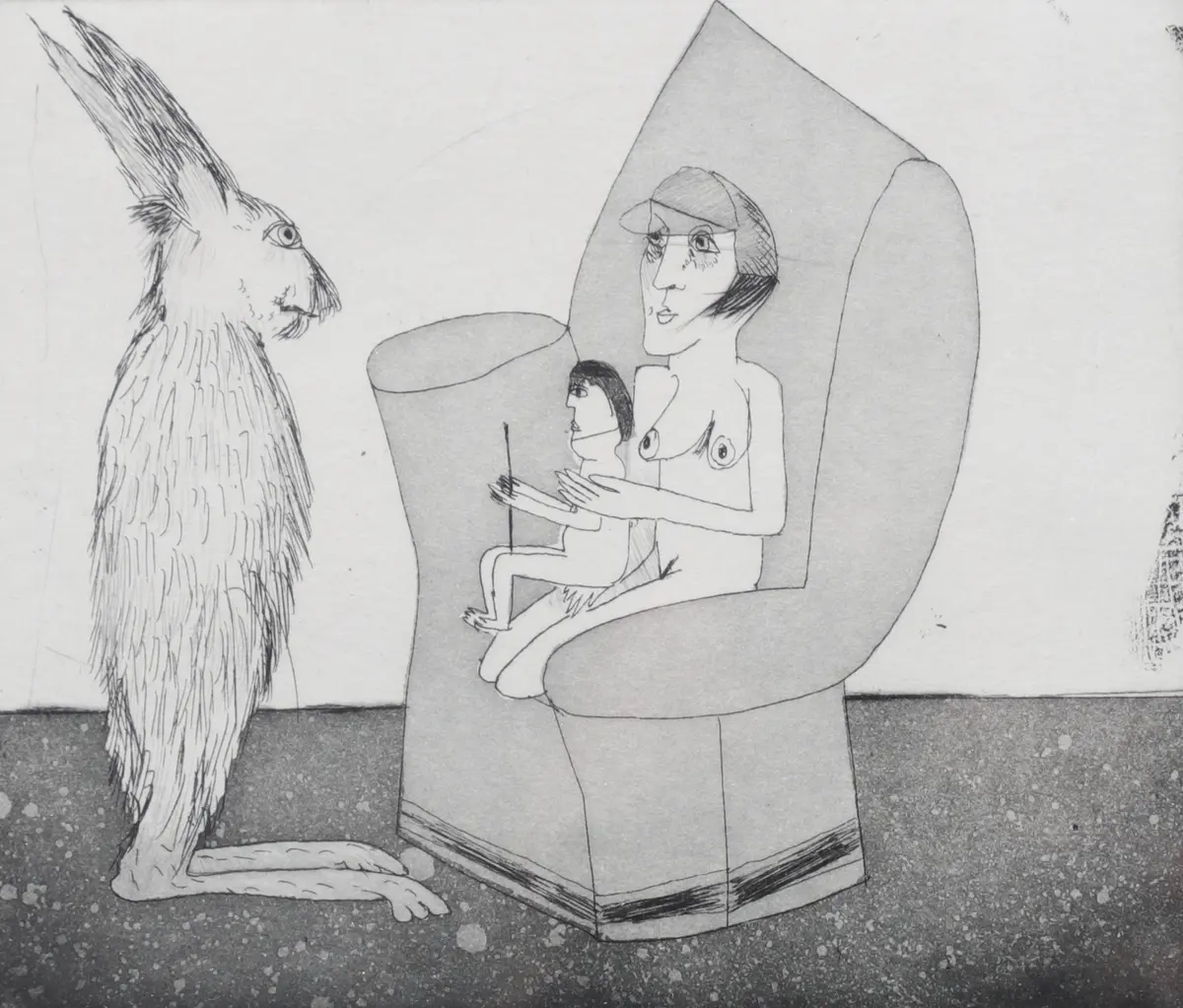ANN WOLFF. Kopparstick, ur kollektionen "Kleine Mütter" (1980-88)