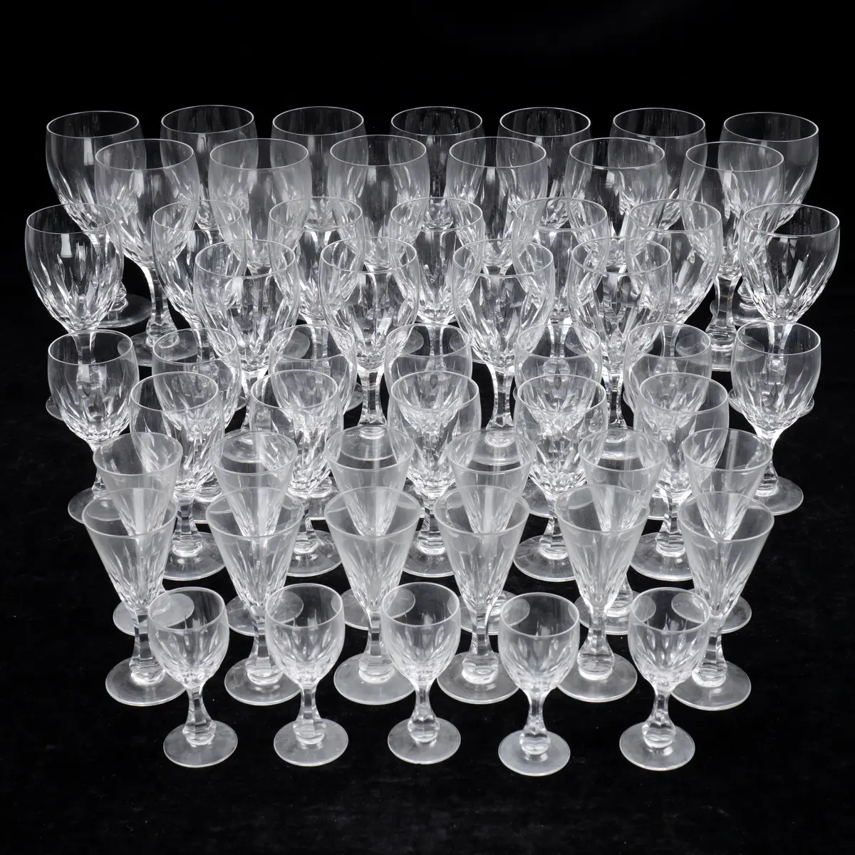 VICKE LINDSTRAND. "Fontän", glasservis, 53 delar, Kosta.