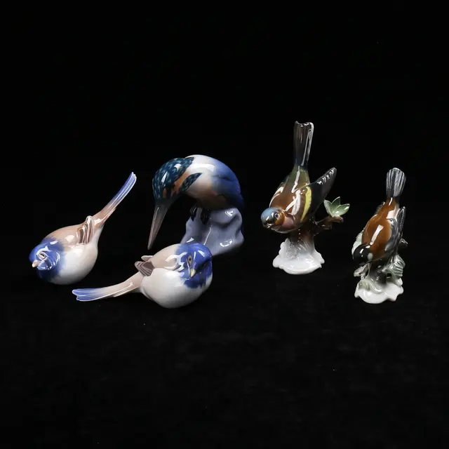 FIGURINER, 5 st, porslin, B&G, Rosenthal.