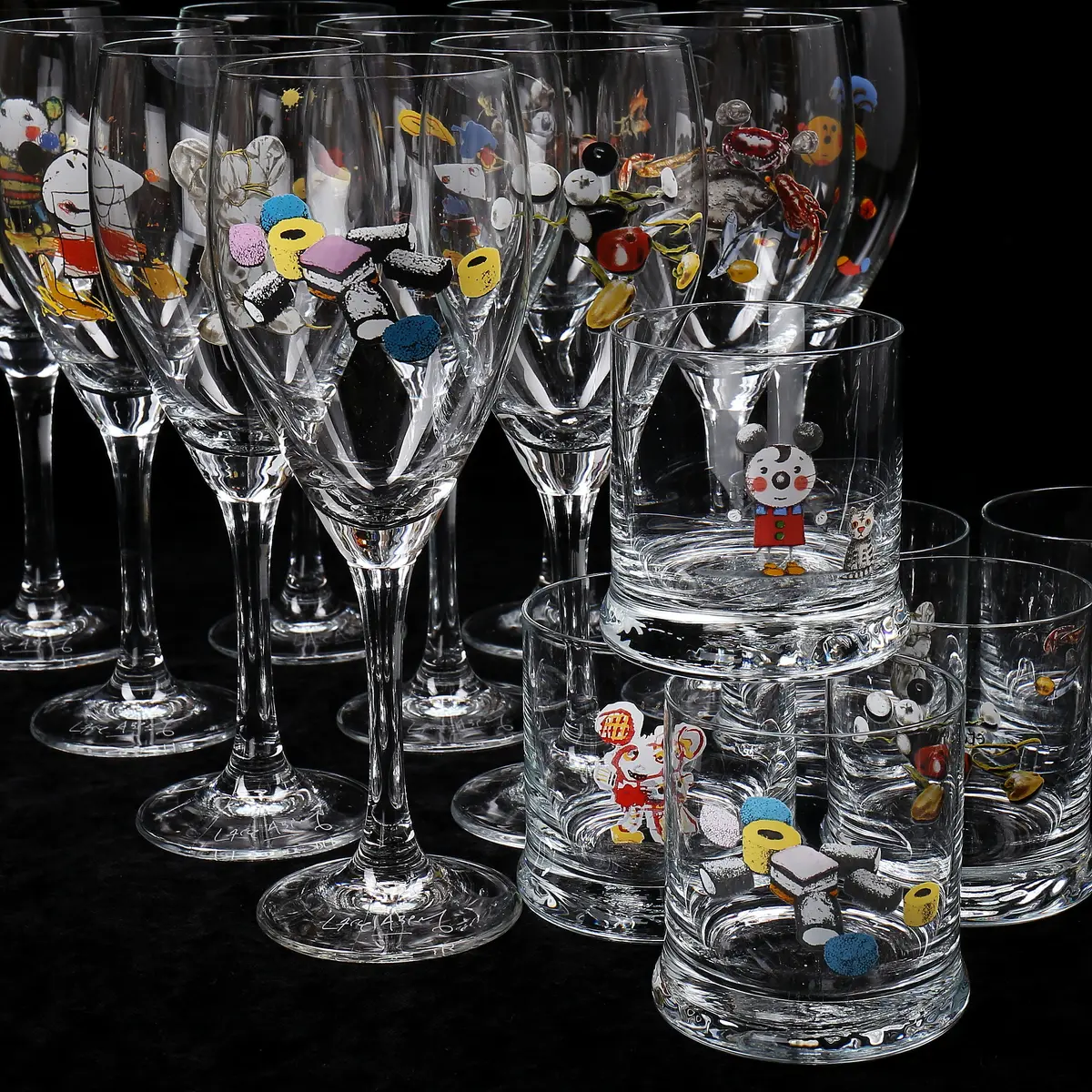 LASSE ÅBERG. GLAS, 16 st, 1900-talets andra hälft.