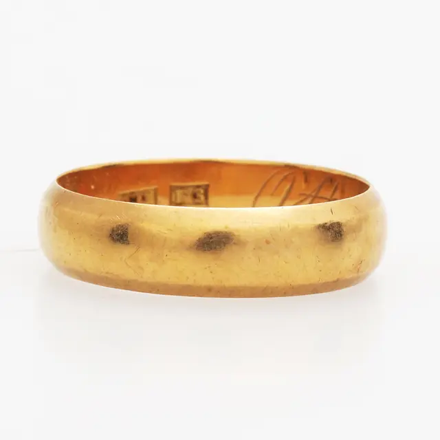 RING, guld 18k, Gustaf Nordström, Växjö 1893, vikt 5,28 gram.