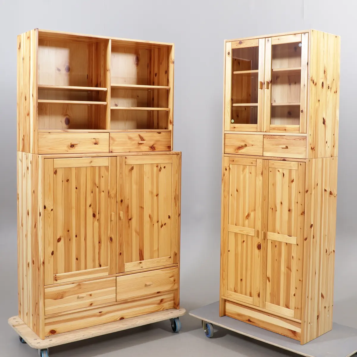 KNUT & MARIANNE HAGBERG. Skåp/hyllsystem, 2 st, furu, Timmerman, IKEA