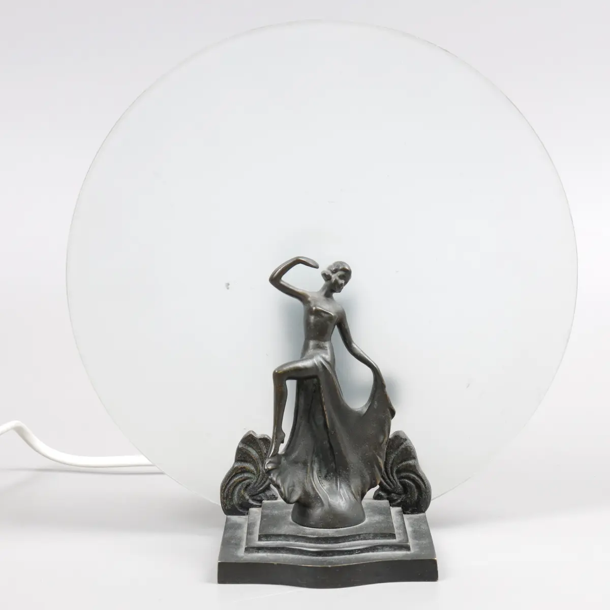 BORDSLAMPA, metall/glas, art deco, 1900-talets första hälft.