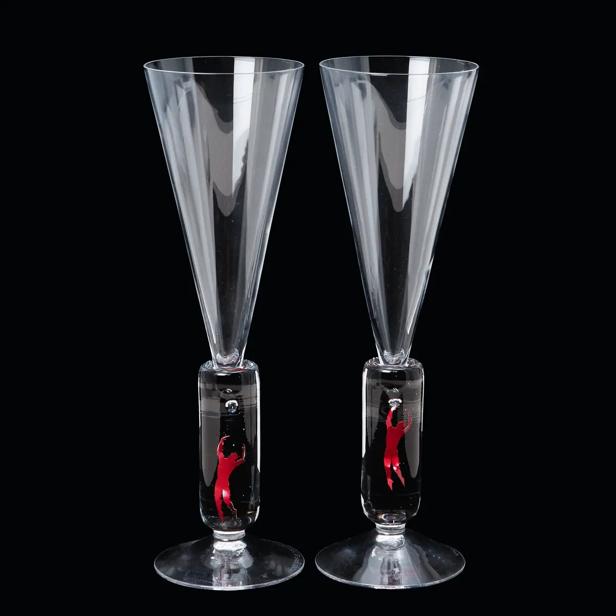 BERTIL VALLIEN. Champagneglas, ett par, "Millennium" Kosta Boda.