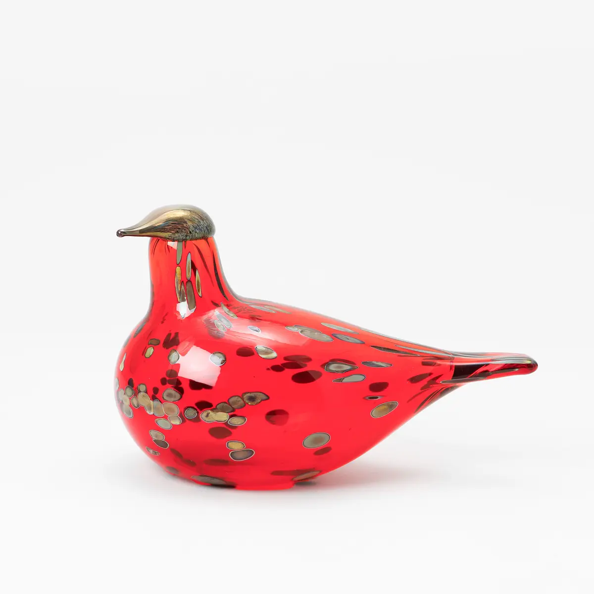 OIVA TOIKKA. Fågel, glas, Rubiinilintu/ rubinkollibri, IIttala/ Nuutajärvi.