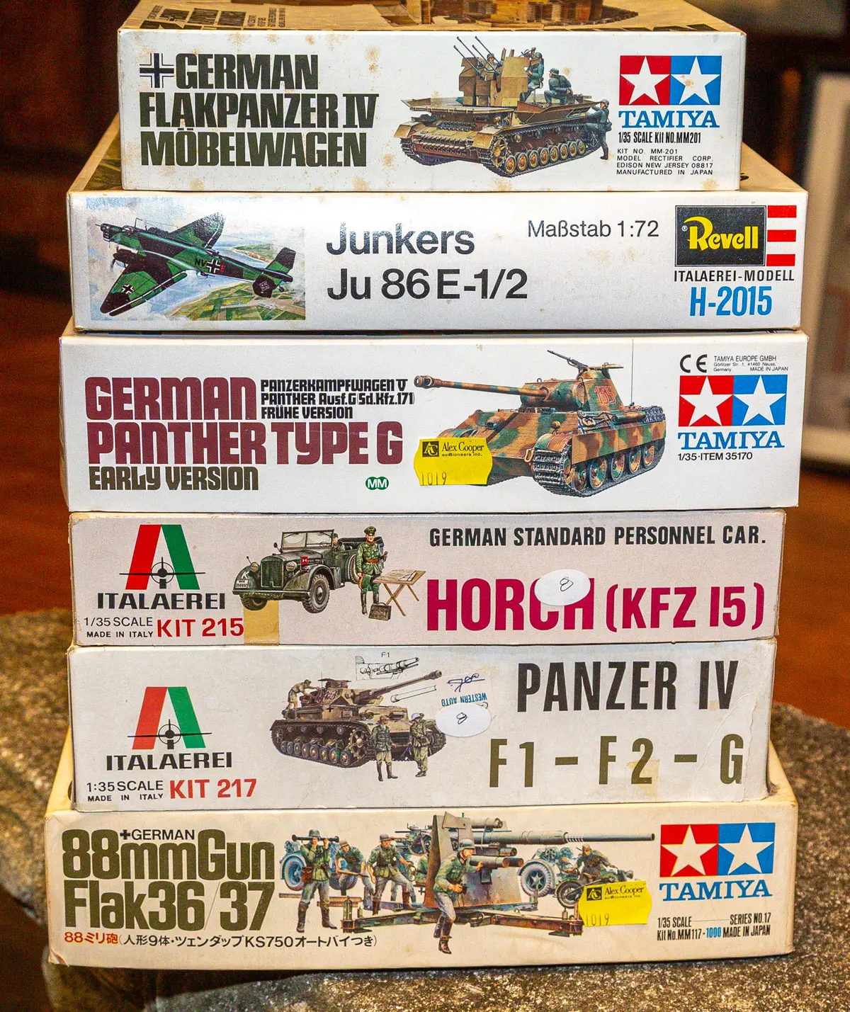Six German Scale Model Kits