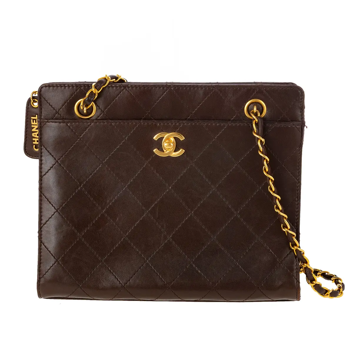 A Vintage Chanel Quilted Front Pocket Shoulder Bag