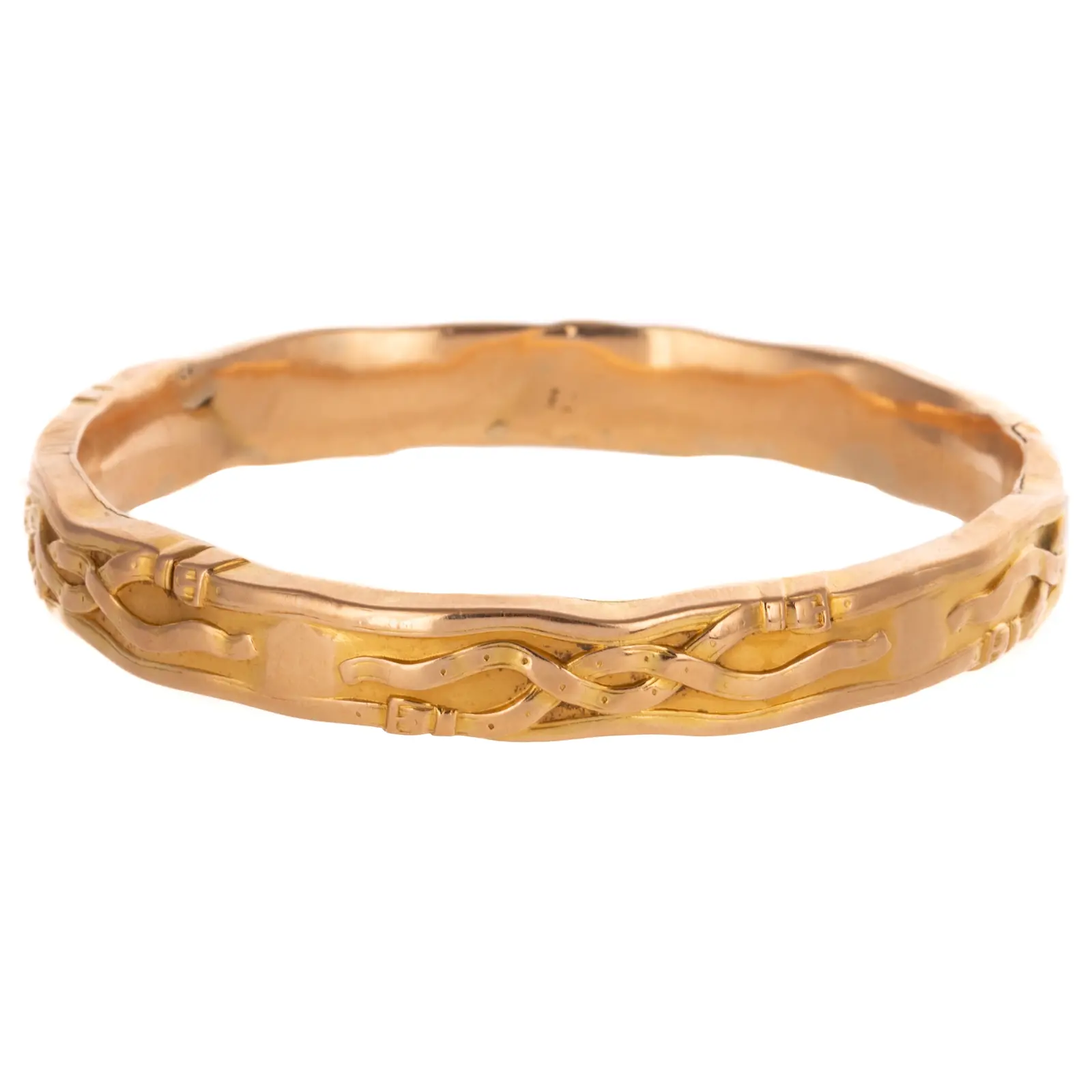 An Art Nouveau Riker Brothers Bangle in 14K