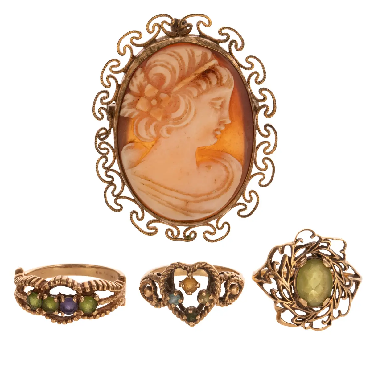 Three Pieces of Vintage Jewelry in 10K