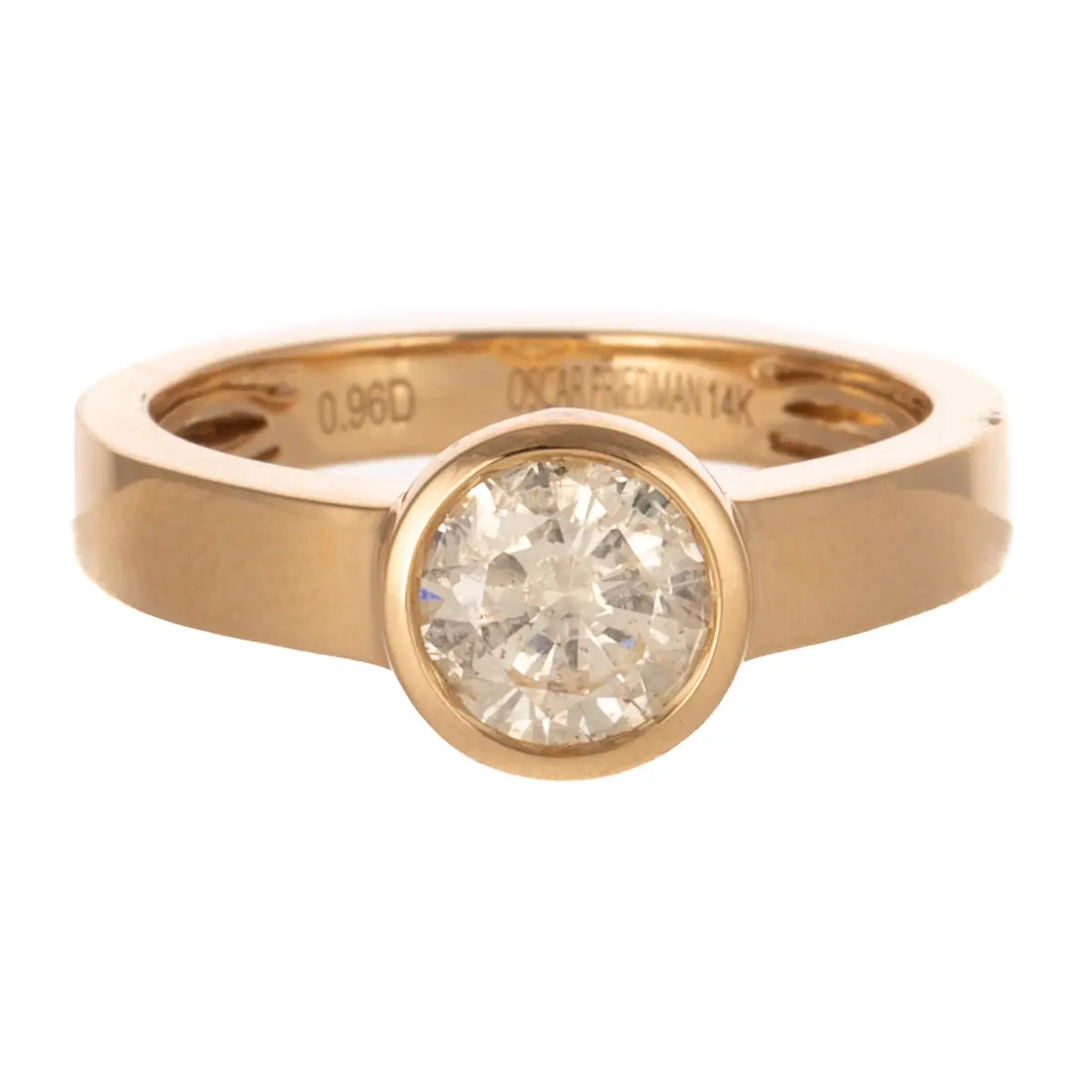 A Modern EGL 0.96 ct Diamond Ring in 14K
