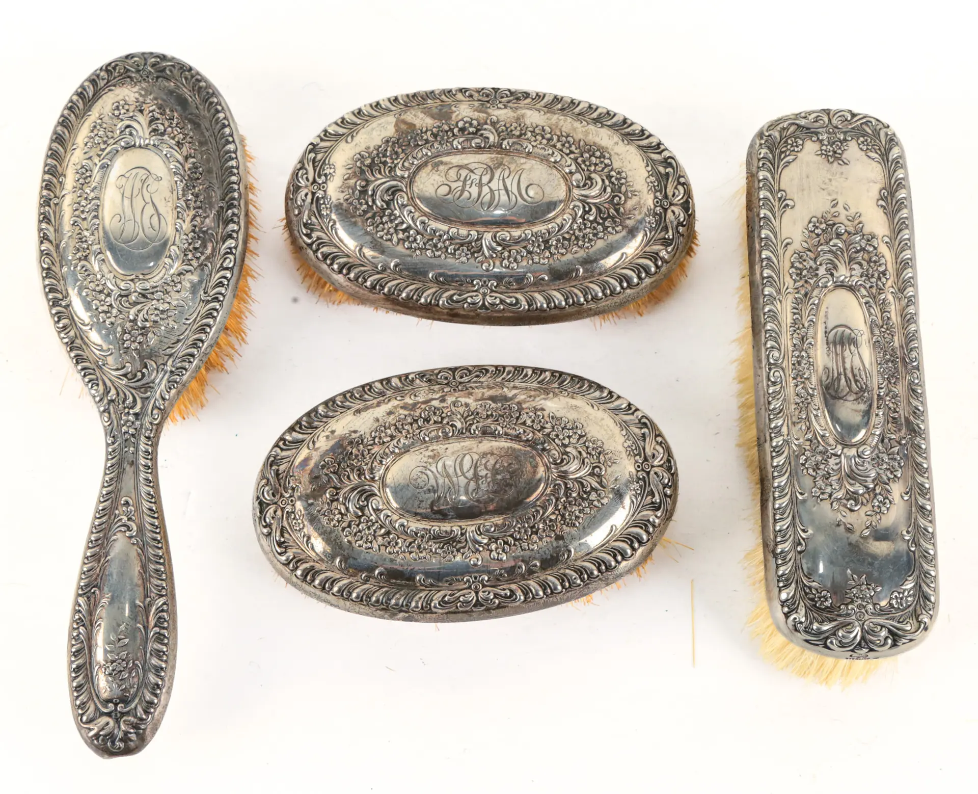 Four Gorham Sterling-Mounted Brushes