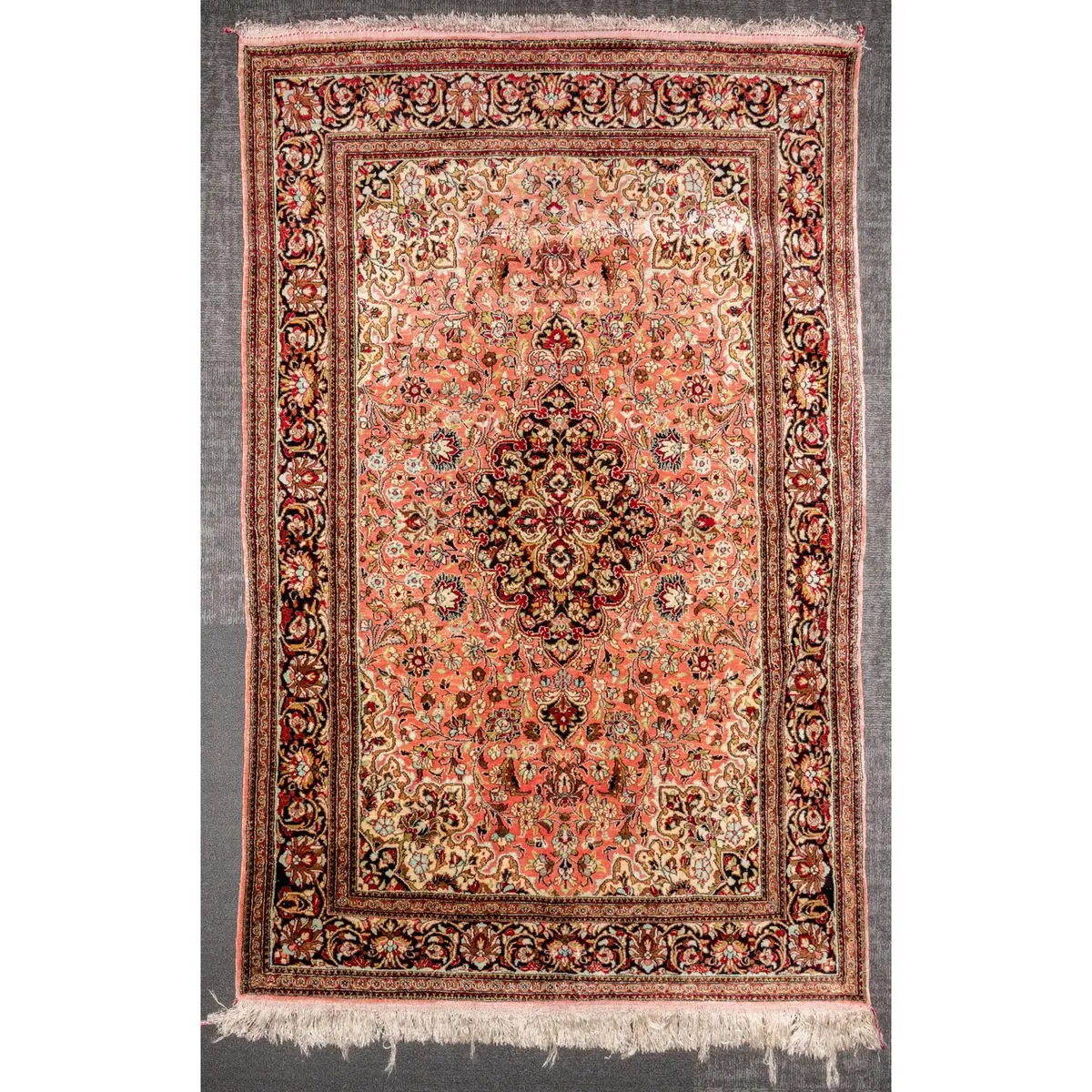 Silk Qum Rug, Persia, 3.6 x 5.4